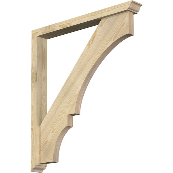 Ekena Millwork Balboa Traditional Rough Sawn Bracket w/ Offset Brace, Douglas Fir, 4"W x 34"D x 38"H BKT0402X34X38BOA01RDF - main